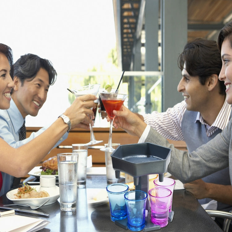 Bar Party 6 Cups Hexagon Wine Dispenser Wine Pourer Gray+6 Colorful Cups by bashfashion