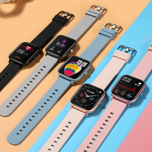 P8 1.4 Inch Heart Rate Blood Pressure Monitoring Smart Watch, Color: Silver Gray by bashfashion