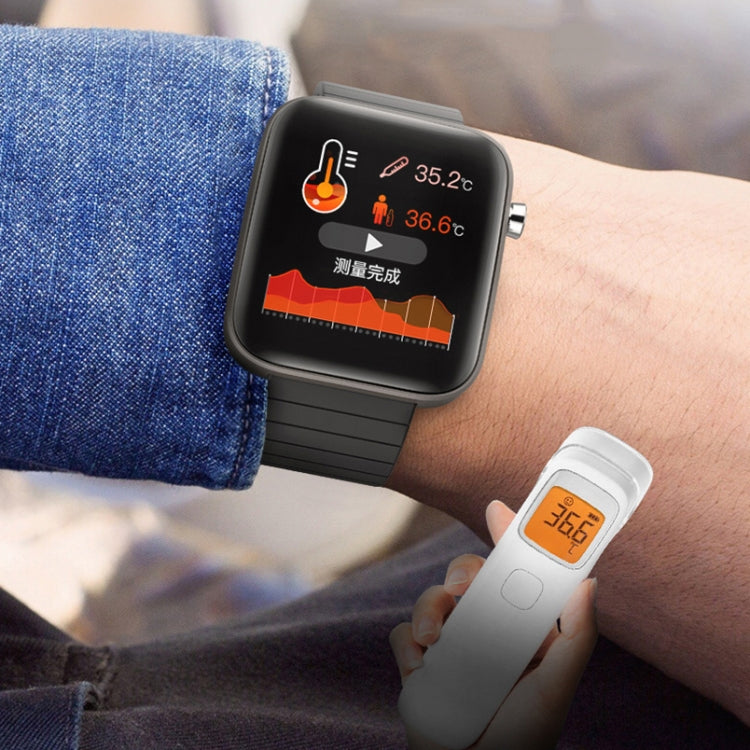 T68 1.54 Inch Body Temperature Monitoring Smart Watch with Flashlight Function(Black) by bashfashion