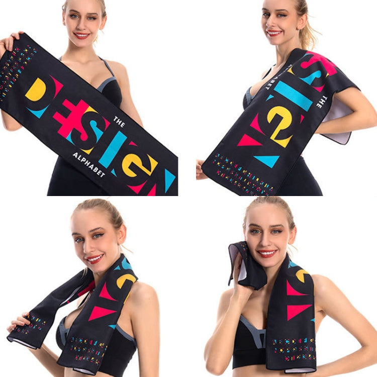 YDJ1223-1 Microfiber Double Sided Fleece Print Quick Dry Portable Sports Towel 30x100cm(Summer) by bashfashion