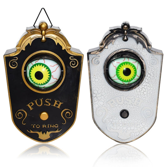 Halloween One-eyed Doorbell Glowing Horror Sound Decoration Pendant Black by bashfashion