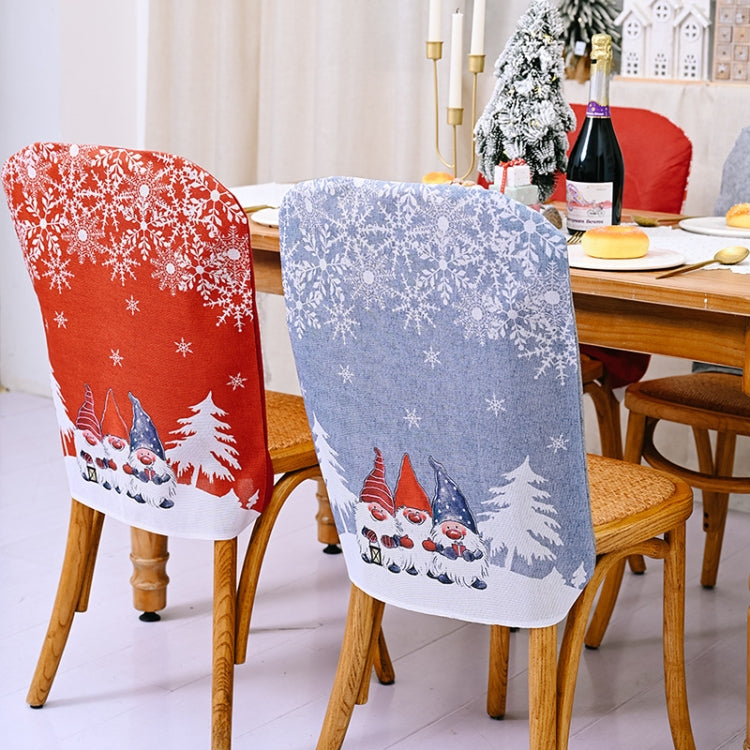 Christmas Cartoon Forest Snowflake Chairs Cover Decorative Supplies(Red) by bashfashion