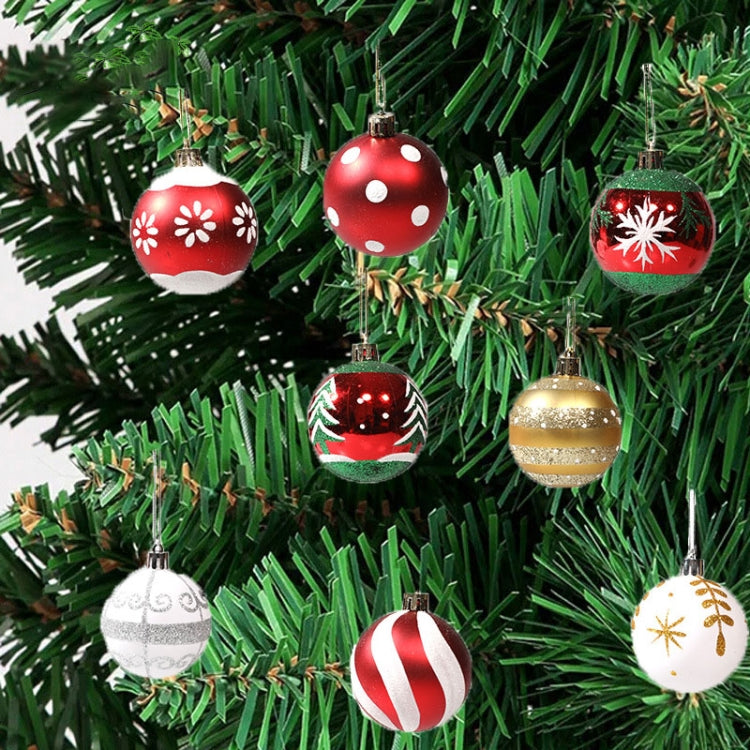 6pcs/pack 6cm Painted Christmas Ball Decoration Props(Red and White Spiral Stripes) by bashfashion