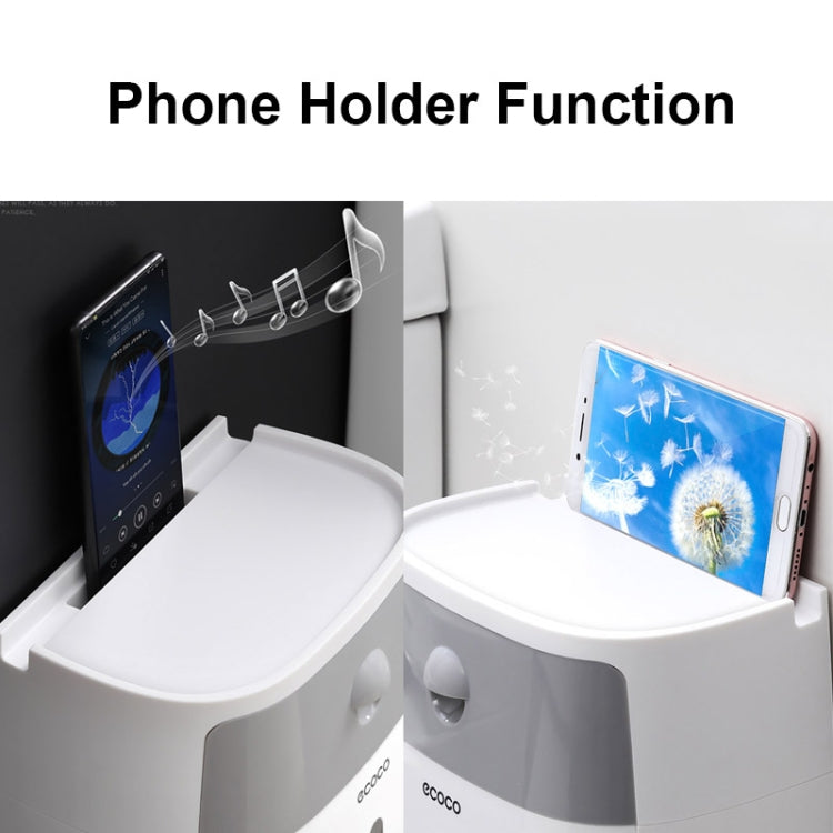 ECOCO E1804 Toilet Multifunctional Double-layers Tissue Rack(White+Black) by ECOCO