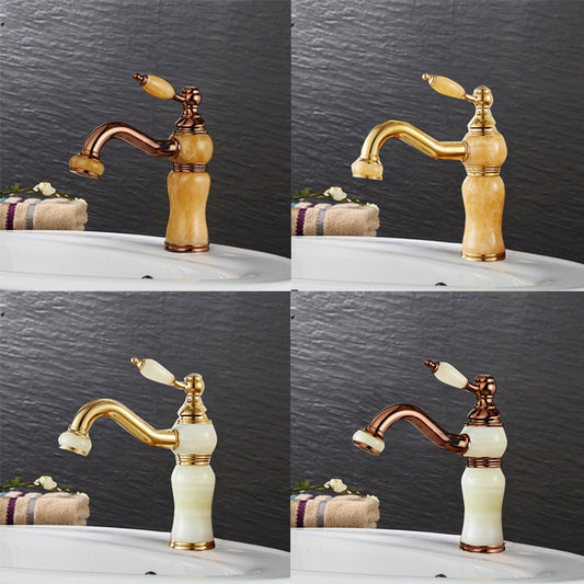 Gold-plated Copper 360-degree Rotating Basin Hot and Cold Water Faucet, Color: Sapphire Zirconium Rose Gold by bashfashion