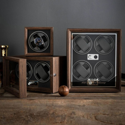 USB Automatic Mechanical Watch Shaker Watch Rotates Places Storage Box, Color: 2 Watches Black by bashfashion