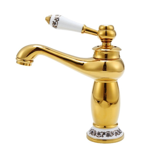 Antique Hot and Cold Bathroom Washbasin Faucet, Style: Short Model by bashfashion
