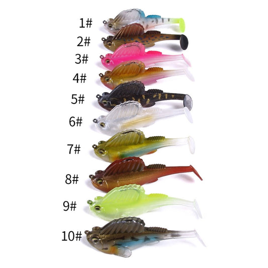 4 PCS HENGJIA SO062 Defense Bottom Tail 14g Jumping Fish Luya Soft Bait(9) by HENGJIA
