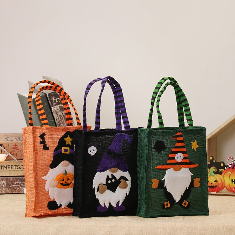 Halloween Cartoon Doll Linen Tote Bags(Black) by bashfashion