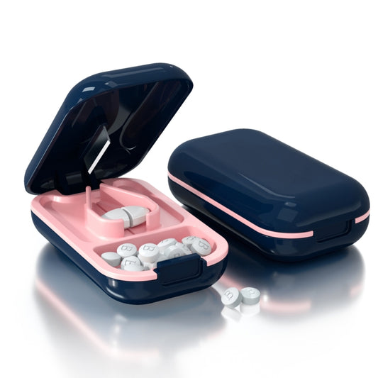 TP-009 Mini Pill Cutting Box Storage Box Dispenser(Sapphire Blue) by bashfashion