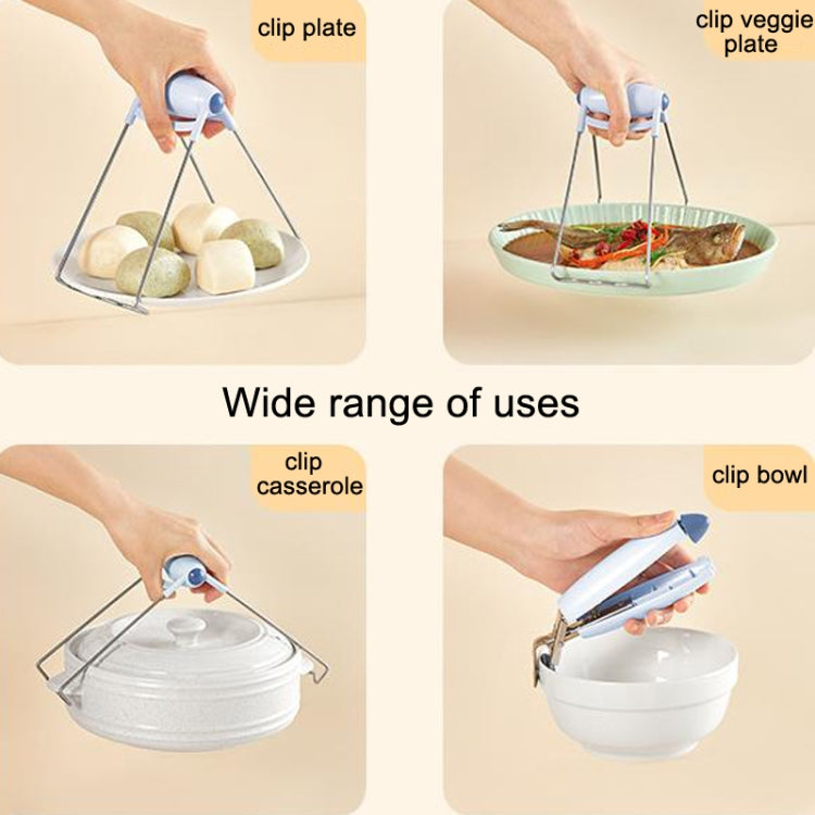 304 Stainless Steel Anti-Scaling Clamp Kitchen Takes Bowl Holder(Pink) by bashfashion