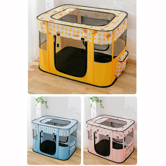 Rectangular Foldable Pet Fence Dog and Cat Litter Pet Delivery Room M(Blue Panda) by bashfashion