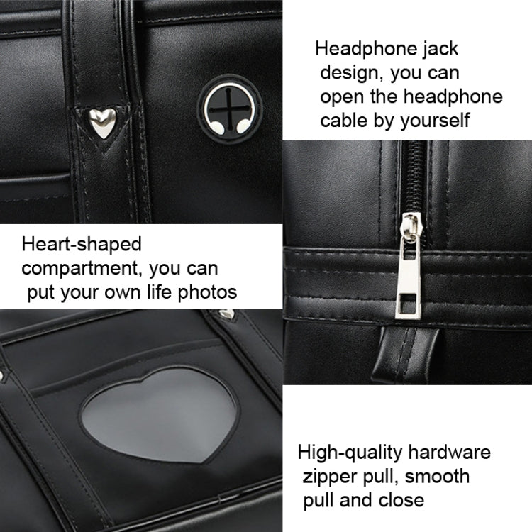 Handbag PU Uniform Bag Men and Women Wear-resistant Waterproof Commuter Backpack, Size: 19 Inch(Black) by bashfashion