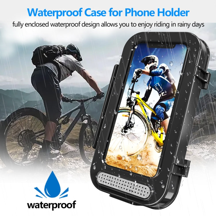 Bicycle Waterproof Bag Motorcycle Transparent Flip Phone Holder(Black) by bashfashion