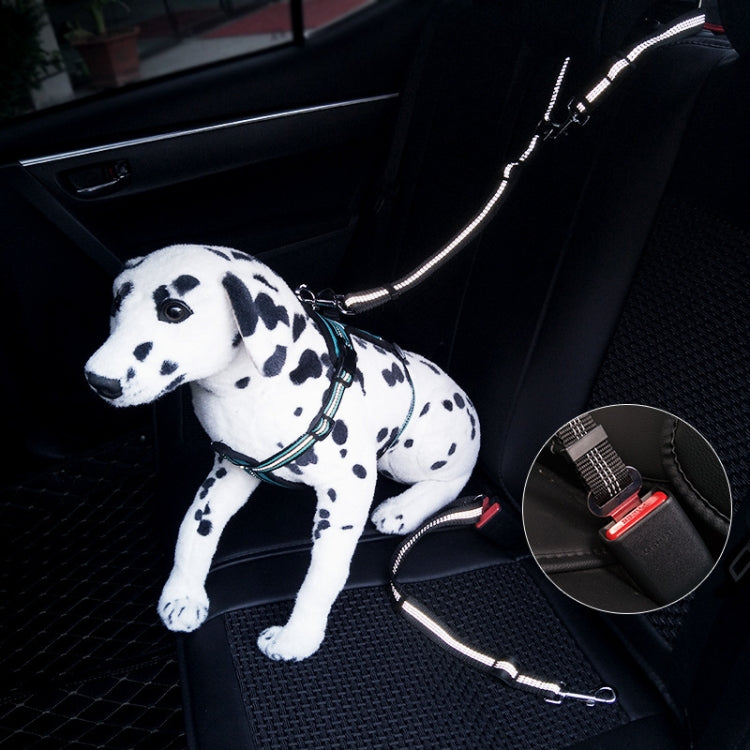 Pet Dual-purpose Car Reflective Seat Belt Dog Leash(Black) by bashfashion