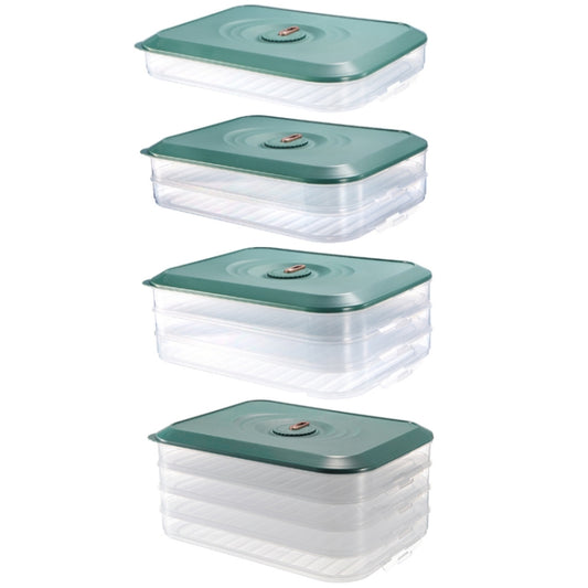 Household Refrigerator Freezer Large Capacity Dumpling Box, Capacity: Two Layers (Green) by bashfashion