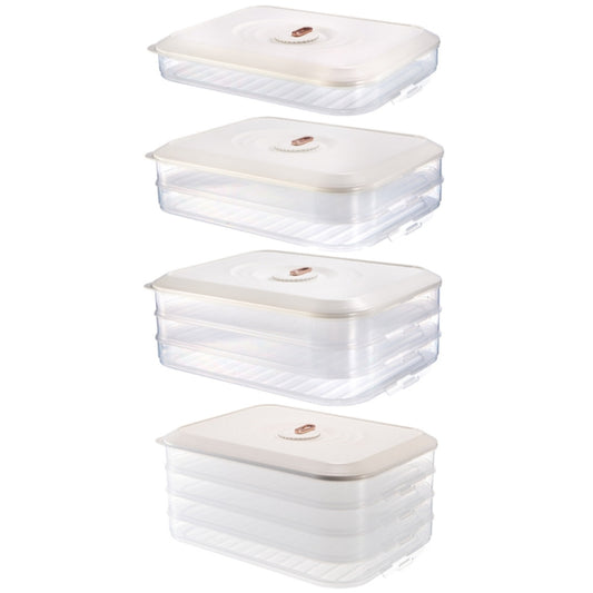 Household Refrigerator Freezer Large Capacity Dumpling Box, Capacity: Three Layers (White) by bashfashion