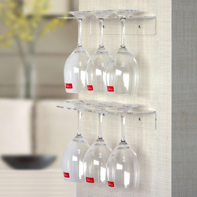 Household Red Wine Goblet Acrylic Upside Down Cup Holder(Three Cups) by bashfashion