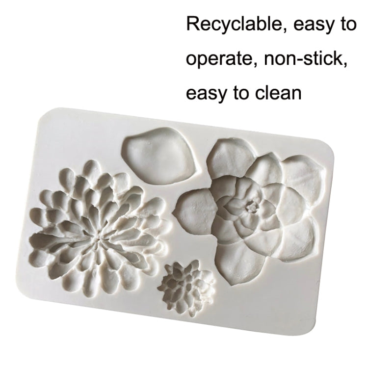 Big Flower Chocolate Fondant Cake Silicone Mold(Grey) by bashfashion