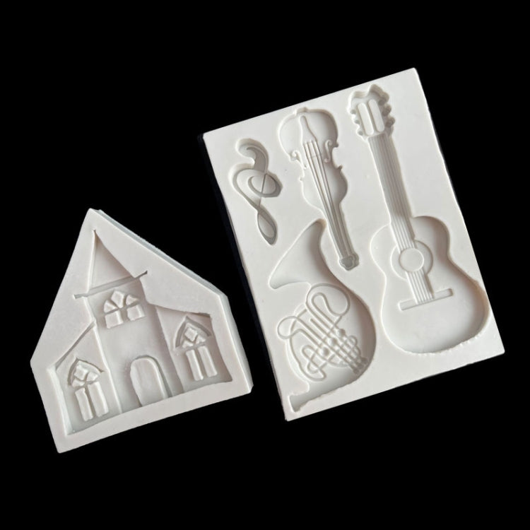 Castle Musical Silicone Mold Chocolate Fondant Cake Decor, Style:, Specification: Rectangle by bashfashion