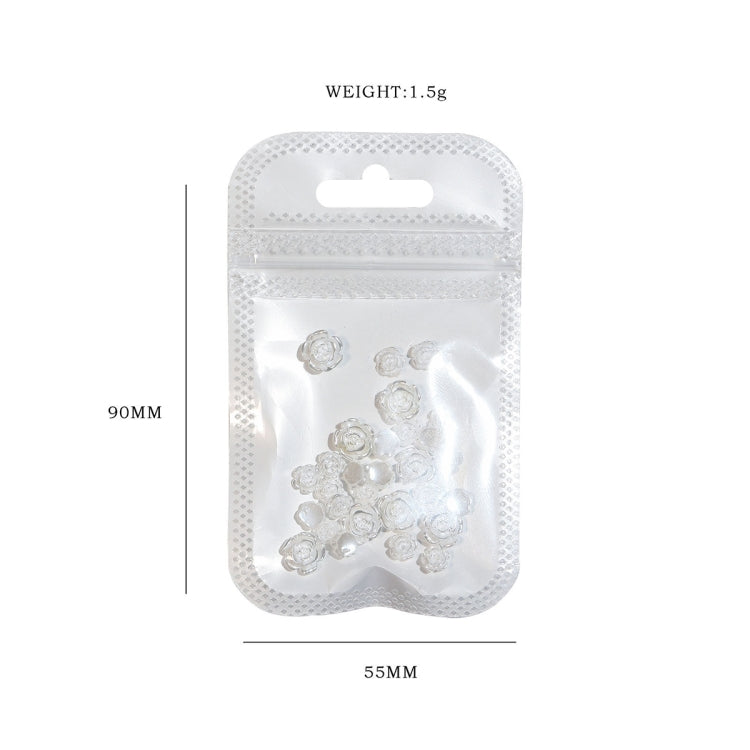 SP0473 30Pcs/Pack 3D Camellia Nail Art Decorative Rhinestones(Silver White) by bashfashion