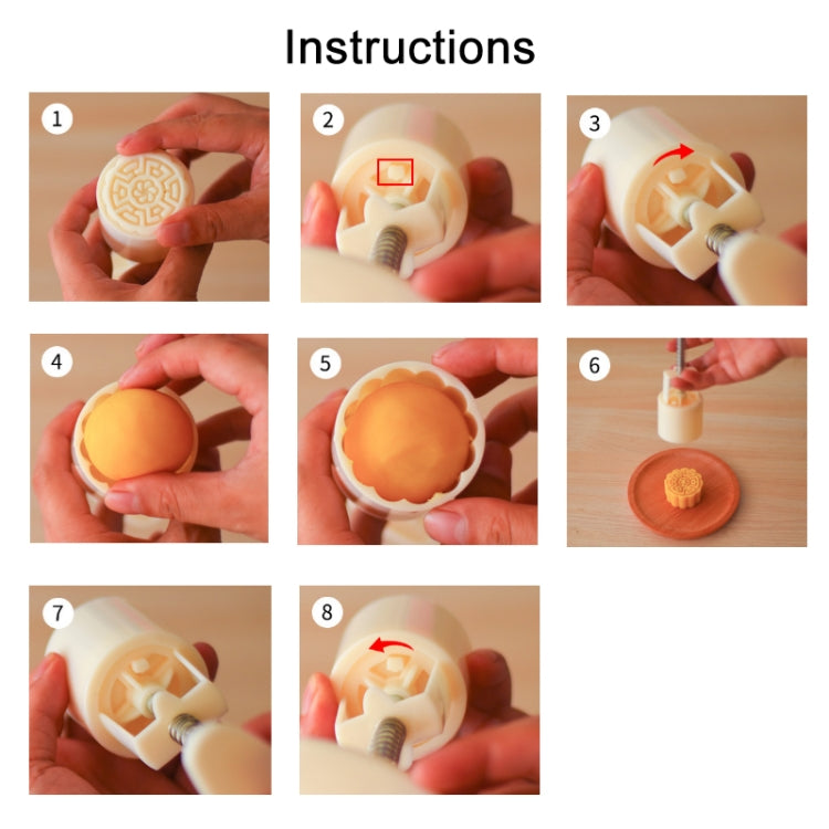 2 PCS Moon Festival Round Hand-Pressed Pastry Mold Baking Tools, Model: 30 by bashfashion