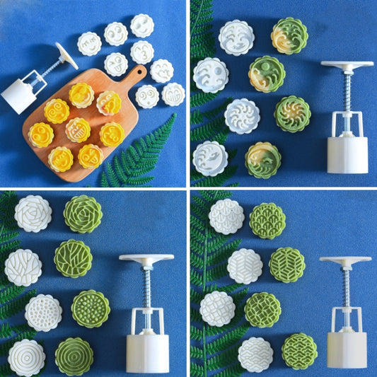 2 PCS Moon Festival Round Hand-Pressed Pastry Mold Baking Tools, Model: 31 by bashfashion