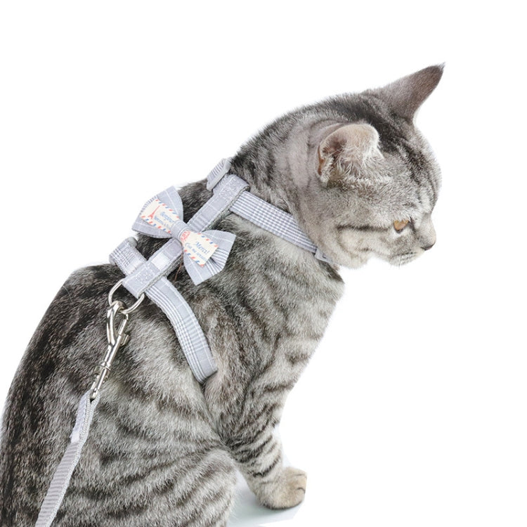 Bow-knot Anti-breakaway Adjustable Cat Leash S(Pink) by bashfashion