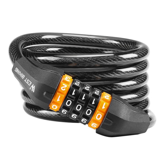 WEST BIKING Bicycle Anti-Theft Cable Combination Lock, Length: 2M With Buckle Rope by WEST BIKING