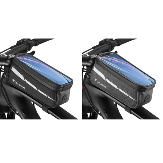 WEST BIKING 7 inches Mountain Bike Mobile Phone Touch Screen Front Beam Bag(Black) by bashfashion