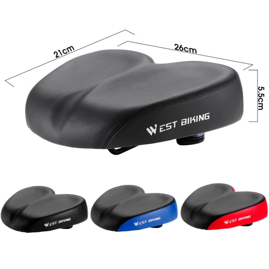 WEST BIKING Bicycle Widened And Comfortable Shock Absorbing Saddle(Black Blue) by WEST BIKING
