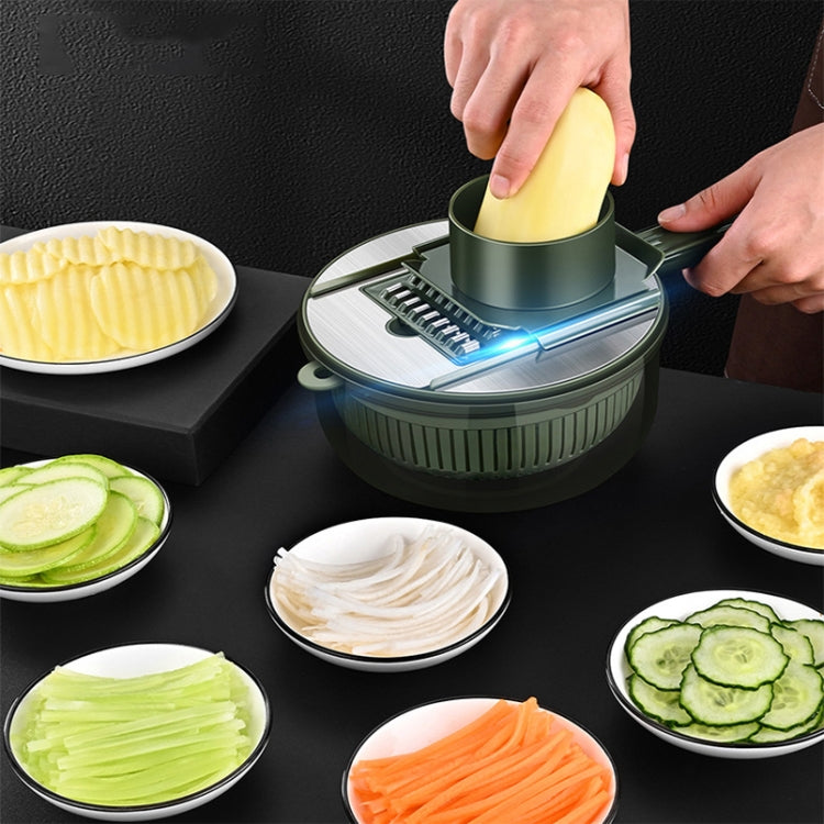 6 In 1 Hand-guard Vegetable Cutter with Water Filter and Storage Function(Gray) by bashfashion