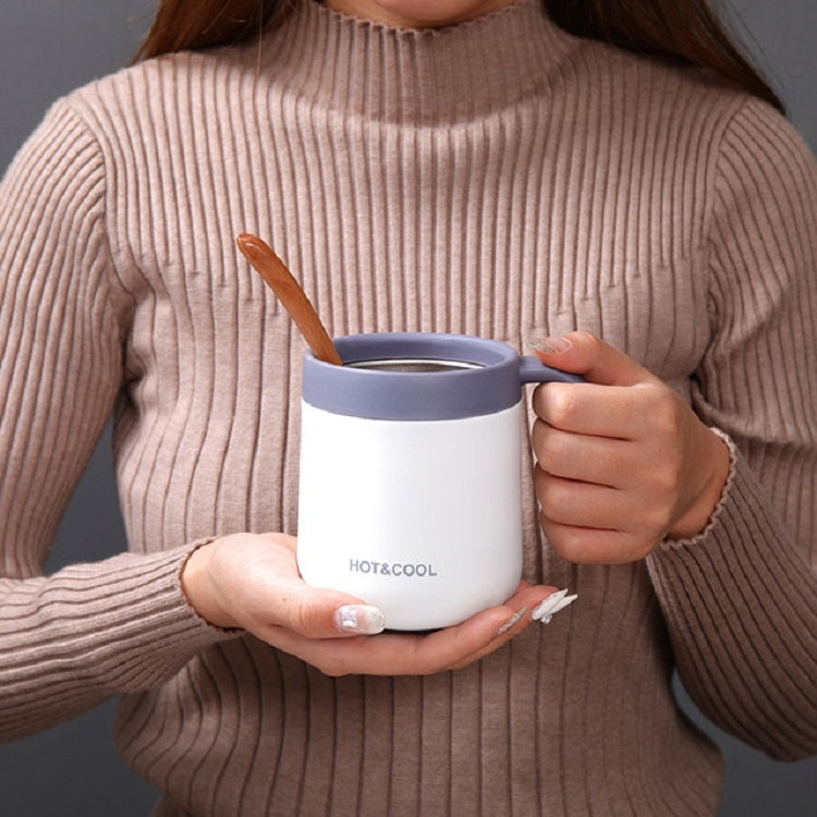 Round Bottom Flip Lid Office Cup Drinking Cup With Handle, Capacity: 500ml(White) by bashfashion