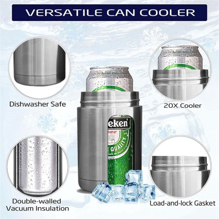 12oz 304 Stainless Steel Vacuum Insulated Thermal Cups For Can Beer Cooler(Stainless Steel Color) by bashfashion