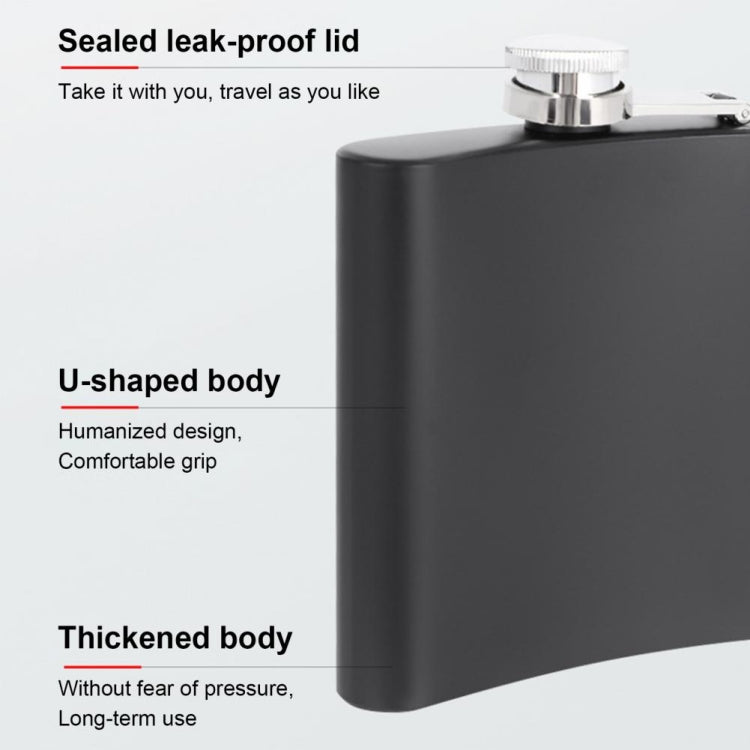 6oz 304 Stainless Steel Matte Black Paint Flagon Whiskey Vodka Wine Pot Hip Flask by bashfashion