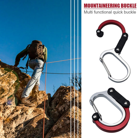 Aluminum Alloy D-type Outdoor Mountaineering Hook, Specification: S (Red) by bashfashion