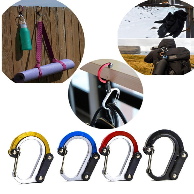 Aluminum Alloy D-type Outdoor Mountaineering Hook, Specification: S (Black) by bashfashion