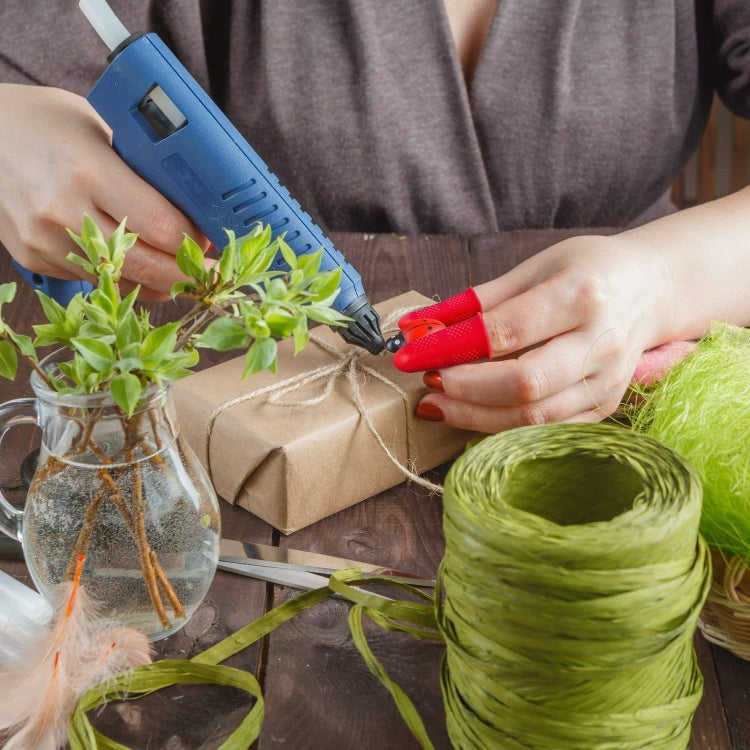 4 Sets Anti-scalding Non-slip High Temperature Resistant Silicone Finger Cuff With Particles(Blue) by bashfashion