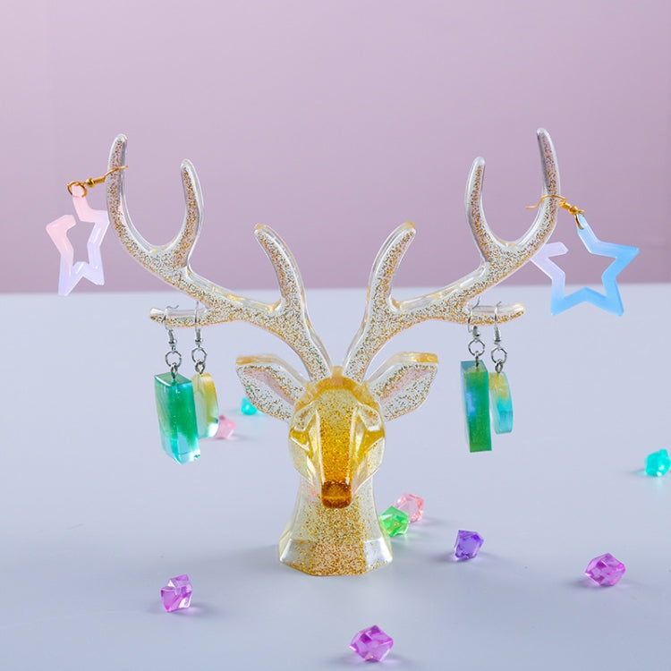 D617 DIY Drop Mold Deer Antler Ornament Silicon Mold(Large+Small+Wooden Bracket) by bashfashion