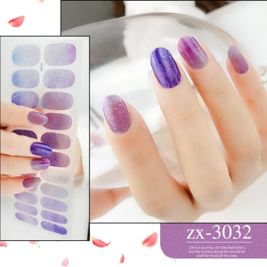22 Fingers Shiny Onion Powder Starry Waterproof Nail Sticker(ZX-3032) by bashfashion