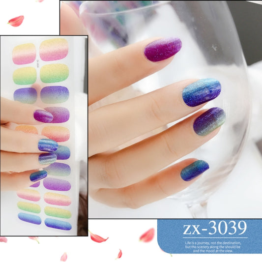22 Fingers Shiny Onion Powder Starry Waterproof Nail Sticker(ZX-3039) by bashfashion