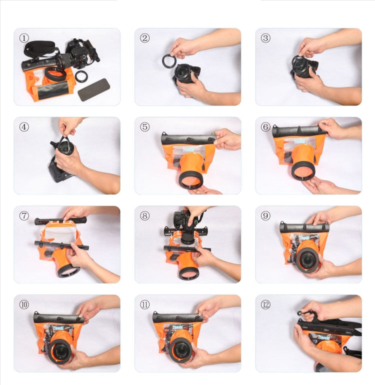 Tteoobl 20m Underwater Diving Camera Housing Case Pouch Camera Waterproof Dry Bag, Size: L(Blue) by Tteoobl