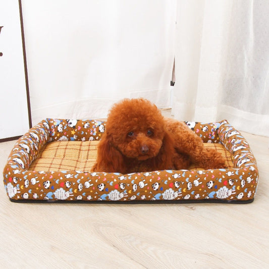 YD-XD03 Summer Pet Breathable Cooler Mat Pet Bed, Size: 77x62cm(Coffee Khaki) by bashfashion