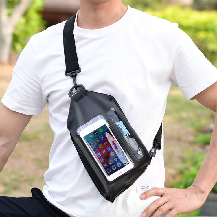 Tteoobl Swimming Waterproof Crossbody Phone Bag Touch Screen Chest Bag,Style: Zipper Model(White) by Tteoobl