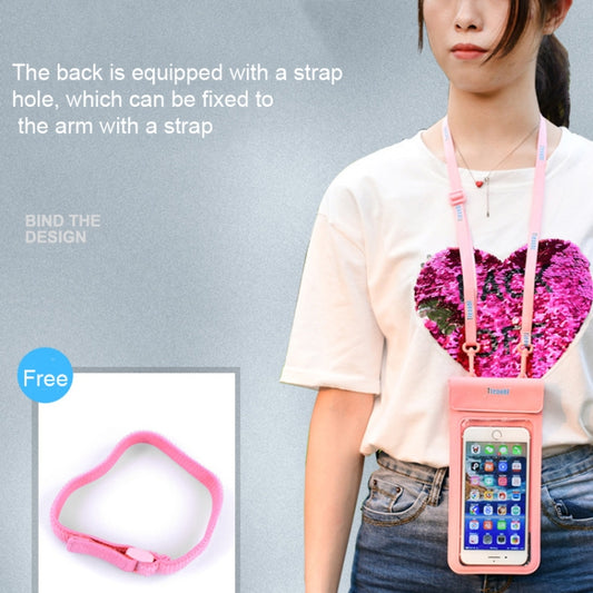 Tteoobl 30m Underwater Mobile Phone Waterproof Bag, Size: Large(Pink) by Tteoobl