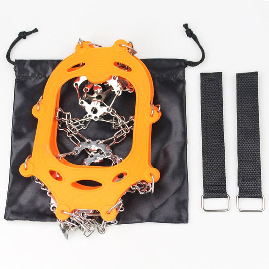 1 Pair 23 Spikes Crampons Outdoor Winter Walk Ice Fishing Snow Shoe Spikes,Size: L Orange by bashfashion
