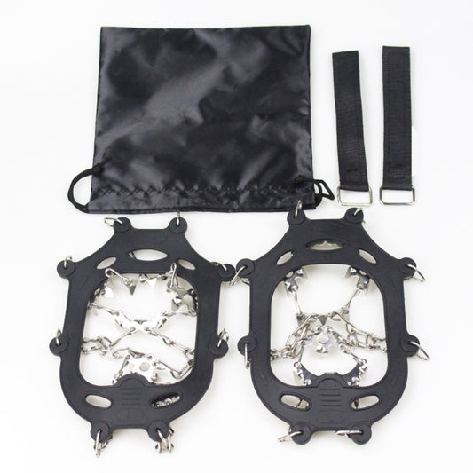 1 Pair 23 Spikes Crampons Outdoor Winter Walk Ice Fishing Snow Shoe Spikes,Size: L Black by bashfashion