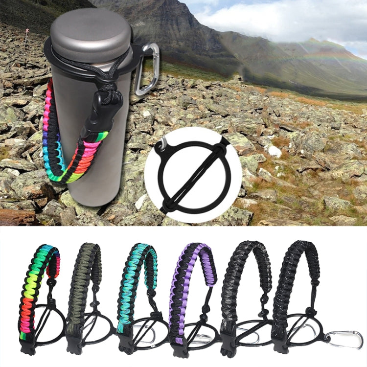 2 PCS Outdoor Camping Multifunctional Carabiner Water Bottle Handle(Black Gray) by bashfashion