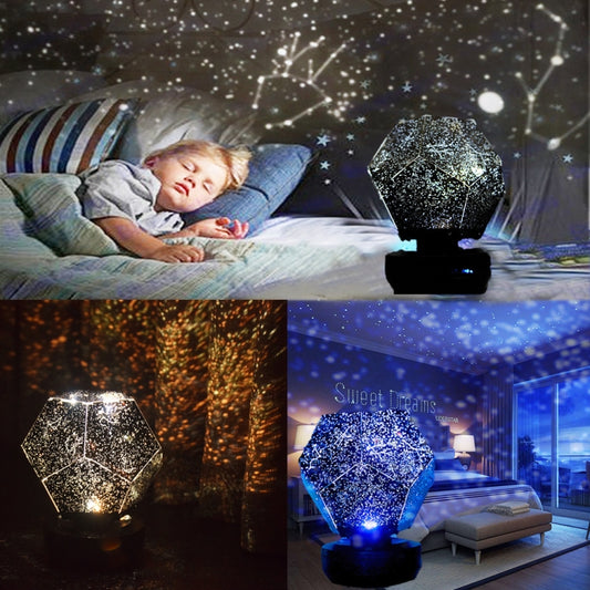 Starry Sky Projection Lamp Fantasy Constellation Projector,Style: Monochrome USB Blue Light by bashfashion