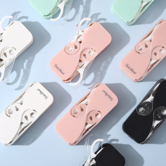 FukuBook Portable Mini Automatic Opening and Closing Floss Storage Box with Floss(Pink) by FukuBook